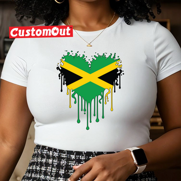 Caribbean Flag Dripping Heart T-Shirt – Parade Edition