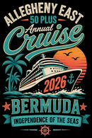 Allegheny East 50 Plus Annual Cruise 2026 Bermuda Premium T-Shirt-3