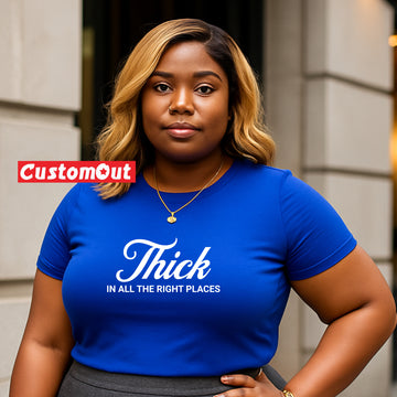 Buy blue Confidence Tee: &quot;Thick in All the Right Places&quot;