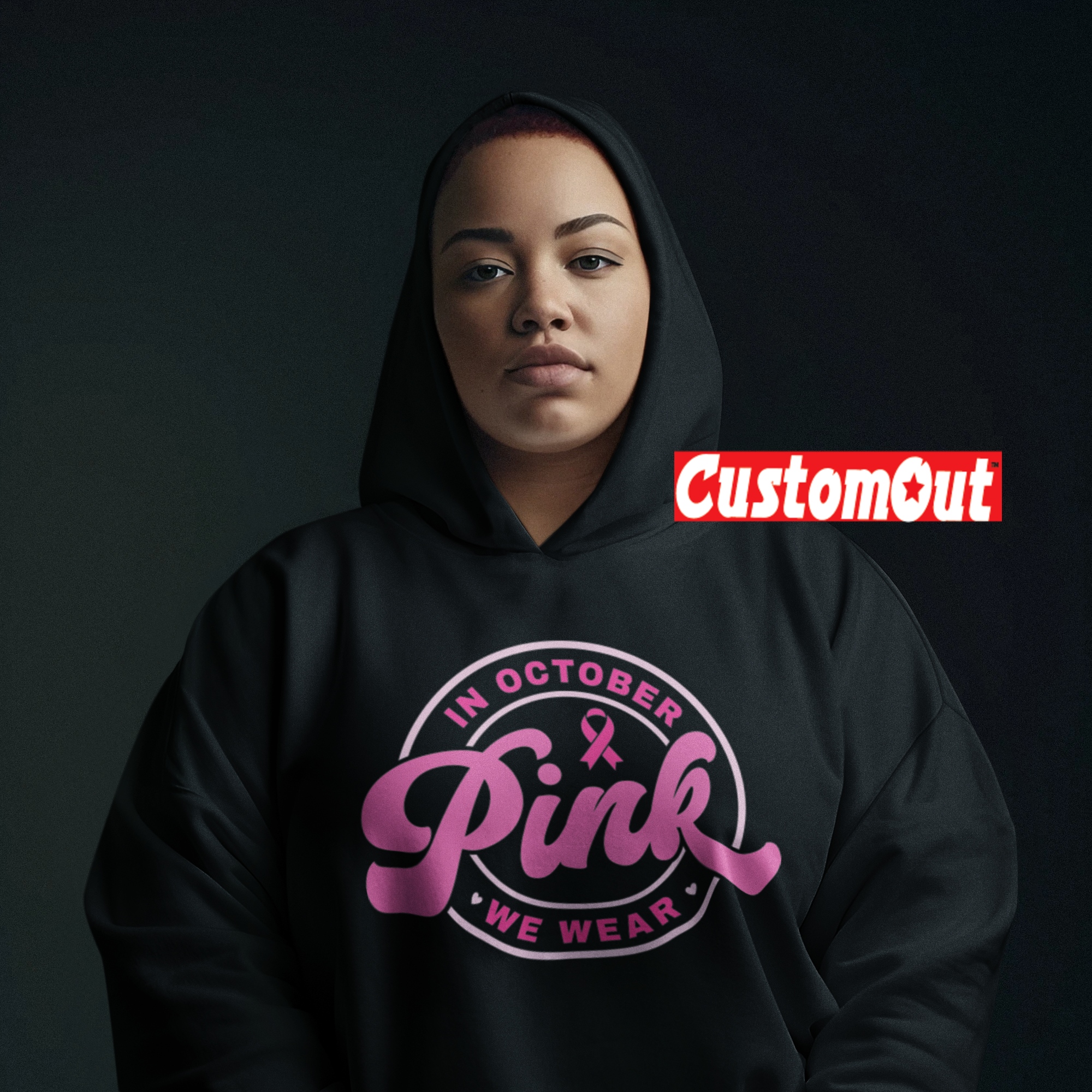 In October We Wear Pink Hoodie - Breast Cancer Awareness - 0