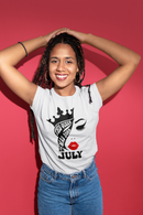 This Queen Was Born in-July Red lips- Unisex T-Shirt-2