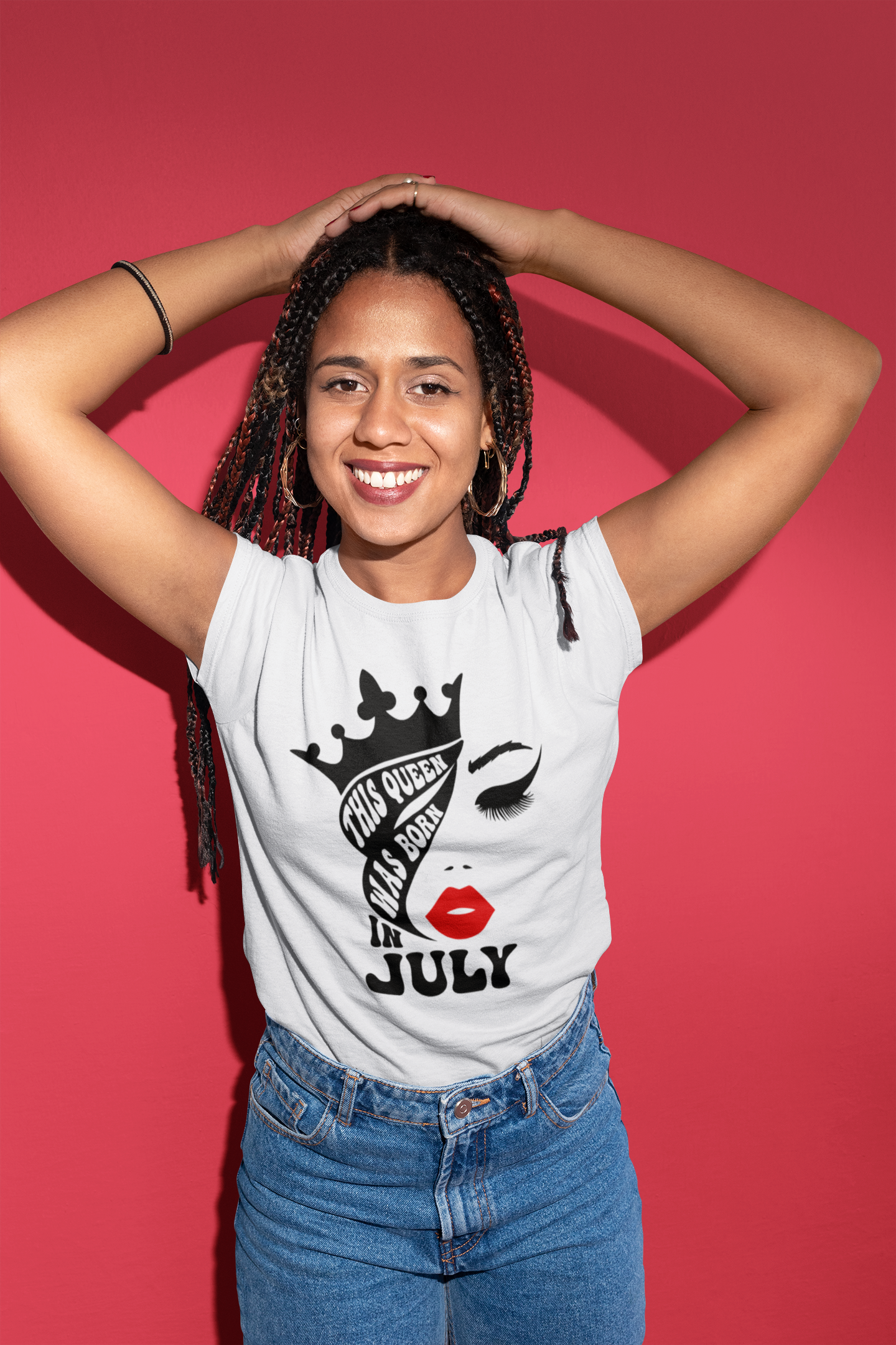 This Queen Was Born in-July Red lips- Unisex T-Shirt - 0