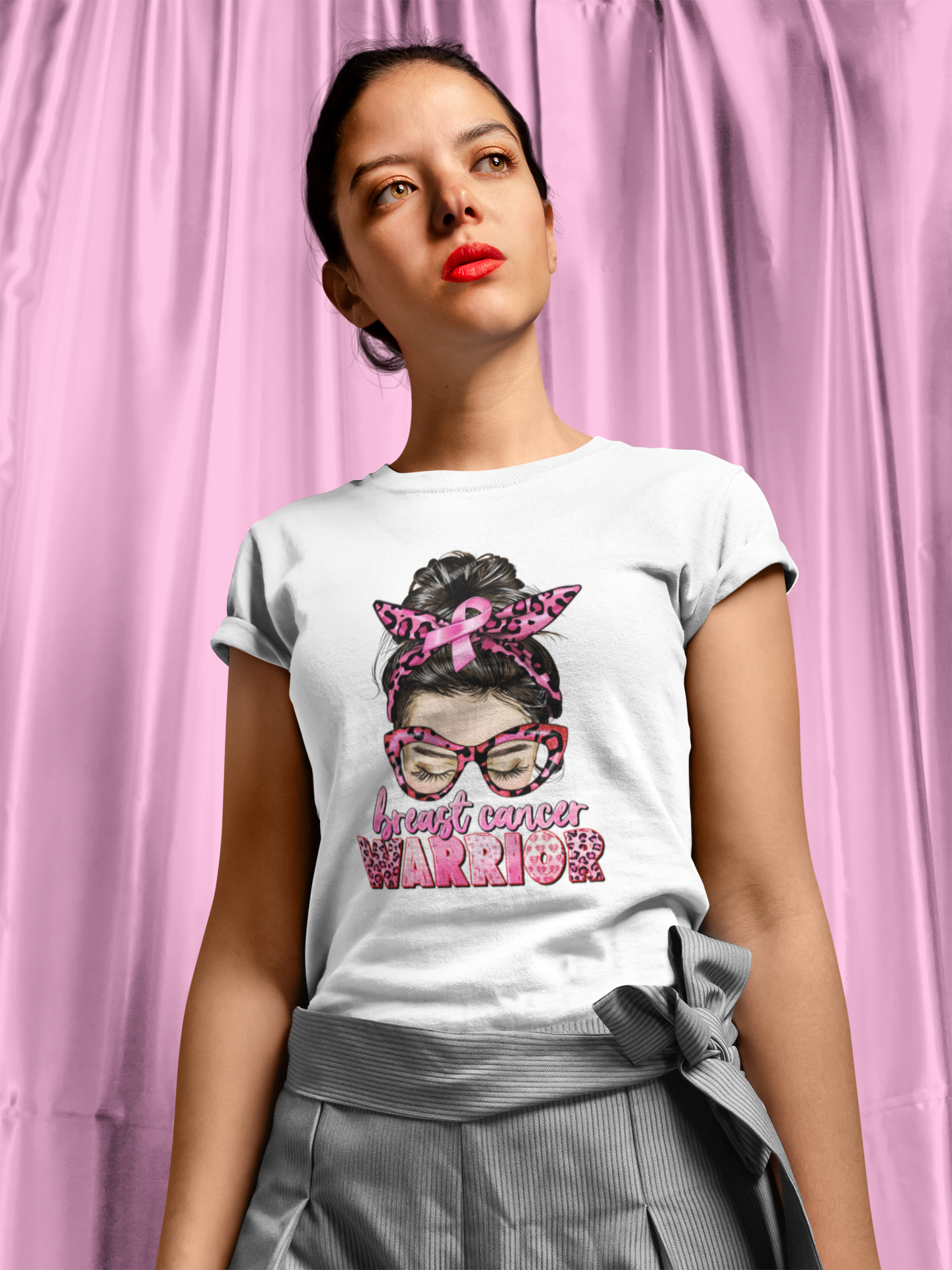 Breast Cancer Warrior Messy Bun - 0