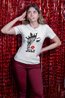This Queen Was Born in-July Red lips- Unisex T-Shirt-1