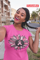 Breast Cancer Awareness Leopard Sunflower- T-Shirt-1